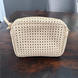 Clare V Cream Woven Crossbody Bag
